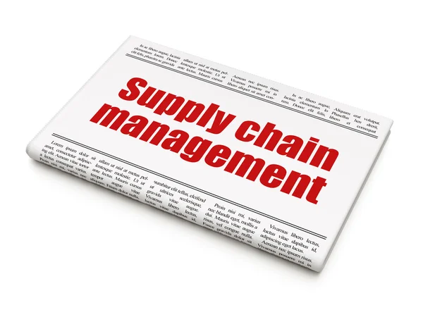 Concepto de noticias de marketing: titular del periódico Supply Chain Management —  Fotos de Stock