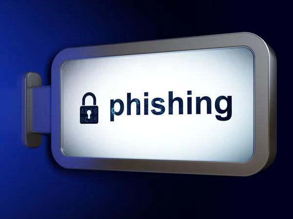 Safety concept: Phishing and Closed Padlock on billboard background — Stock Photo, Image