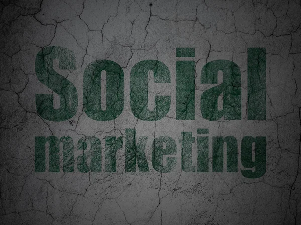 Concept publicitaire : Marketing social sur fond de mur grunge — Photo