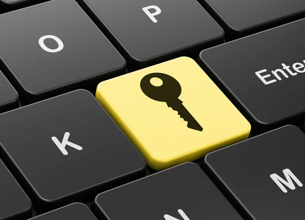 Safety concept: Key on computer keyboard background — Stock Photo, Image