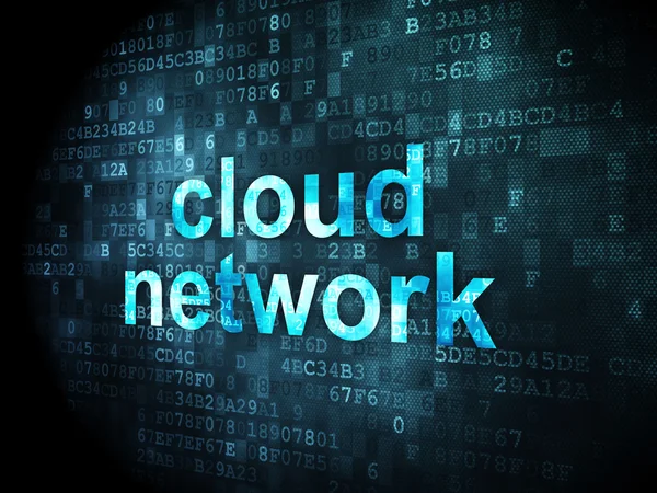 Cloud-Netzwerkkonzept: Cloud Network auf digitalem Hintergrund — Stockfoto