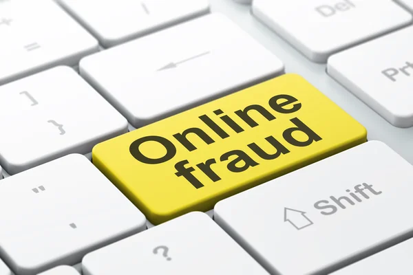 Privacy concept: Online Fraud on computer keyboard background — Stock Photo, Image