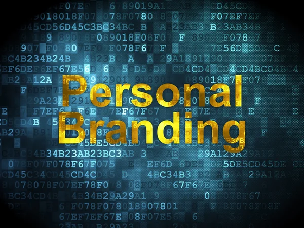 Conceito de publicidade: Personal Branding em fundo digital — Fotografia de Stock