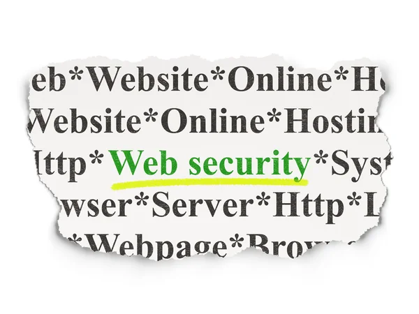 Web ontwikkelingsconcept: Web Security op papier achtergrond — Stockfoto