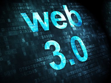 SEO web geliştirme kavramı: Web 3.0 dijital arka plan üzerinde