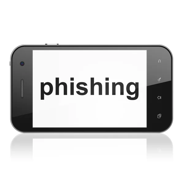 Pojęcie prywatności: Phishing na smartphone — Zdjęcie stockowe