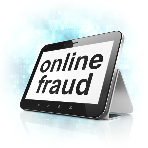 Concept de confidentialité : Fraude en ligne sur tablette PC — Photo