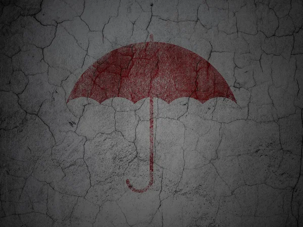 Privacy concept: Umbrella on grunge wall background — Stock Photo, Image