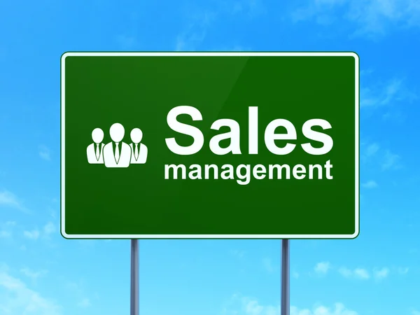 Concetto pubblicitario: Management e Business People on road sign — Foto Stock