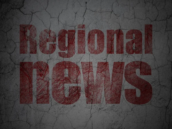 News concept: Regional News on grunge wall background — Stock Photo, Image
