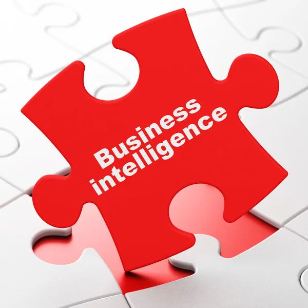 Finance concept: Business Intelligence on puzzle background — Stock Photo, Image