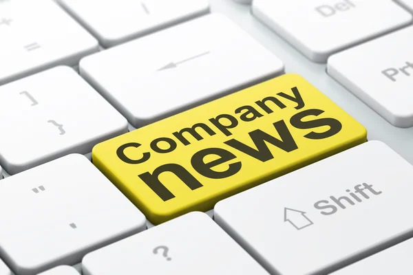 Concepto de noticias: Empresa Noticias sobre fondo teclado de ordenador — Foto de Stock