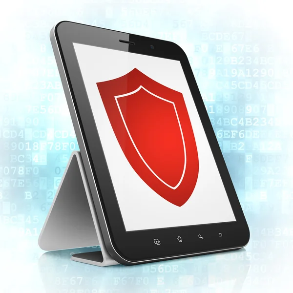 Protection concept: Shield on tablet pc computer — Stock Photo, Image