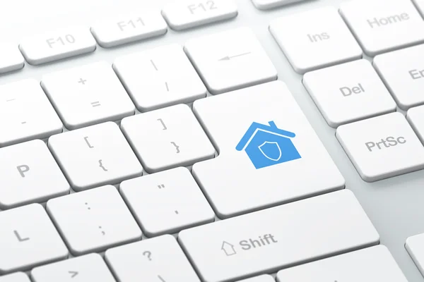 Security concept: Home on computer keyboard background — Stock Photo, Image