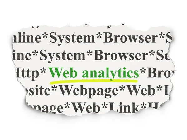 Koncepcja rozwoju sieci: Web Analytics na tle papieru — Zdjęcie stockowe
