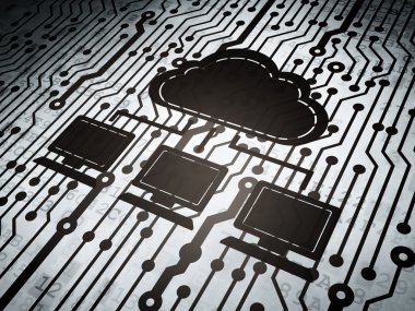 Ağ kavramı bulut: cloud Network devre kartı