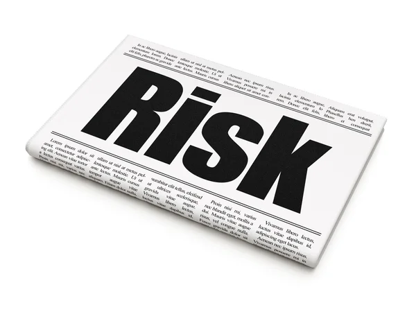 Bedrijfsconcept nieuws: krantekop risico — Stockfoto