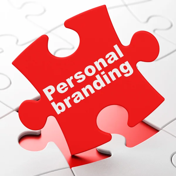Маркетинговая концепция: персональный брендинг на фоне головоломок — стоковое фото