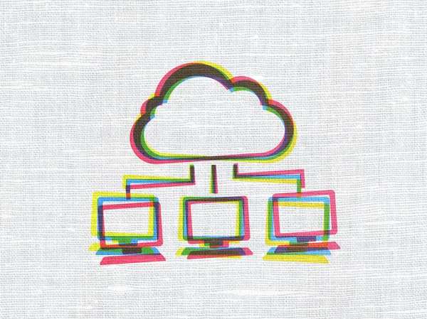 Cloud-Technologie-Konzept: Cloud-Netzwerk auf Textur — Stockfoto