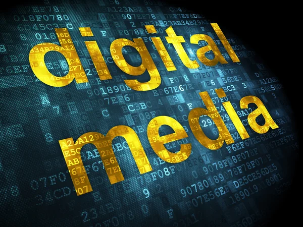 Werbekonzept: Digitale Medien auf digitalem Hintergrund — Stockfoto