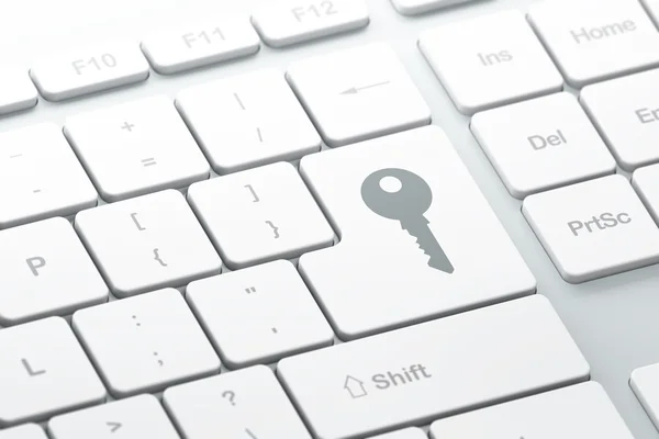 Safety concept: Key on computer keyboard background — Stock Photo, Image