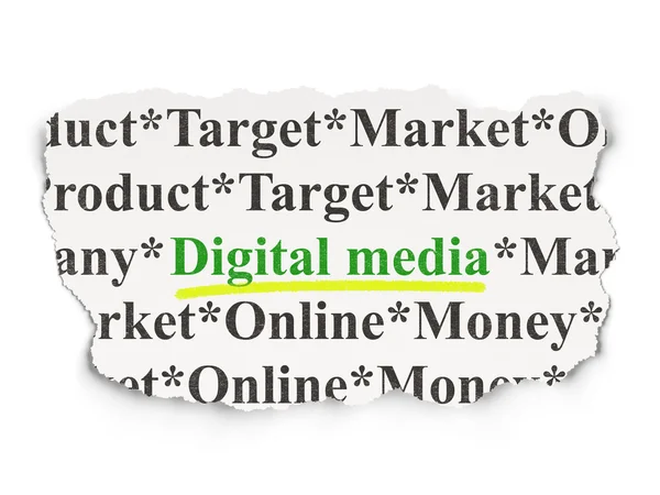 Маркетинговая концепция: Цифровые медиа на бумажном фоне — стоковое фото