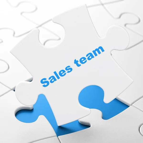 Marketing concept: Sales Team on puzzle background — Stock Photo, Image