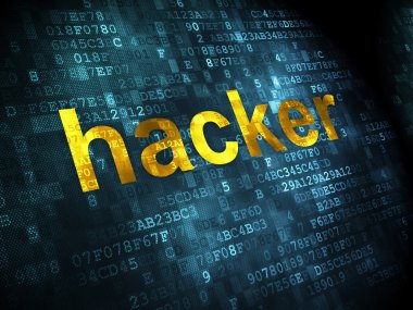 Gizlilik kavramı: Hacker dijital arka plan üzerinde