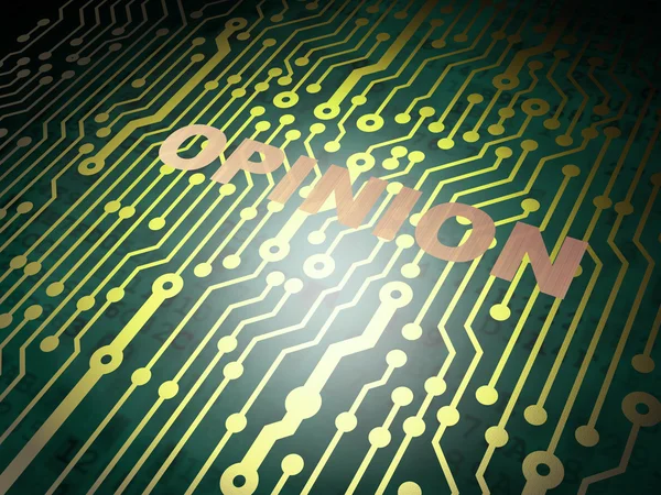 Advertising concept: circuit board with Opinion — Stock Photo, Image