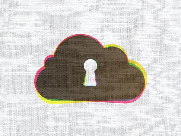 Cloud-Technologie-Konzept: Wolke mit Schlüsselloch auf Textur-Hintergrund — Stockfoto
