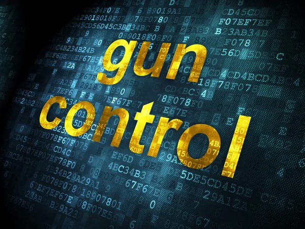 Concept de protection : Gun Control sur fond numérique — Photo