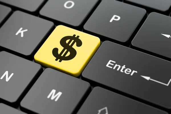 Currency concept: Dollar on computer keyboard background — Stock Photo, Image