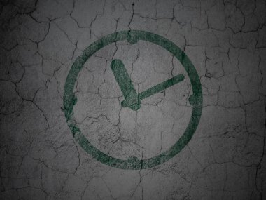 zaman çizelgesi kavramı: grunge duvar arka plan üzerinde saat