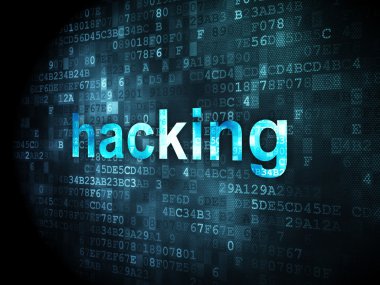 Emniyet konsepti: dijital arka plan üzerinde hacking