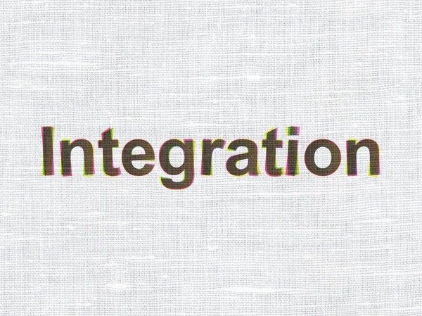 Finance concept: Integration on fabric texture background — Stock Photo, Image