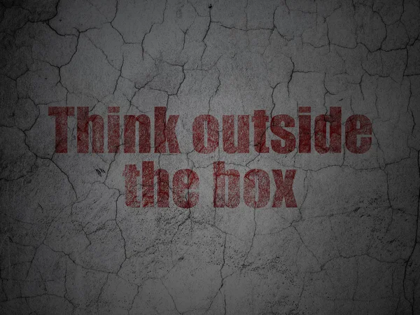 Education concept: Think outside The box on grunge wall background — Stock Photo, Image