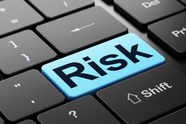 İş kavramı: bilgisayar klavye arka plan üzerinde Risk