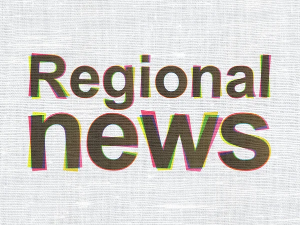 Concepto de noticias: Regional News on fabric texture background — Foto de Stock