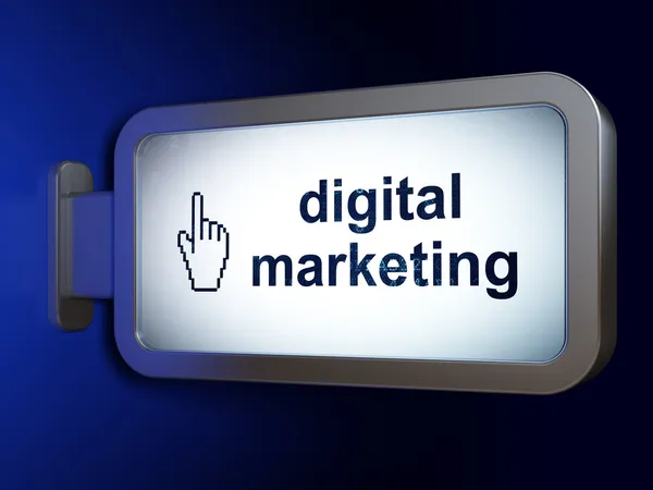 Concetto di marketing: Digital Marketing e mouse cursore su sfondo cartellone — Foto Stock