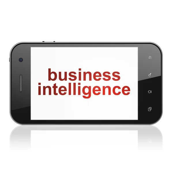 Conceito de negócio: Business Intelligence no smartphone — Fotografia de Stock