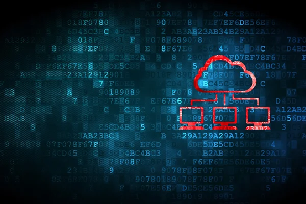 Cloud-Netzwerkkonzept: Cloud Network auf digitalem Hintergrund — Stockfoto