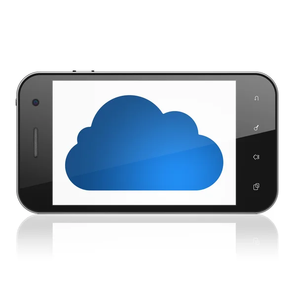 Concepto de computación en nube: Nube en smartphone — Foto de Stock