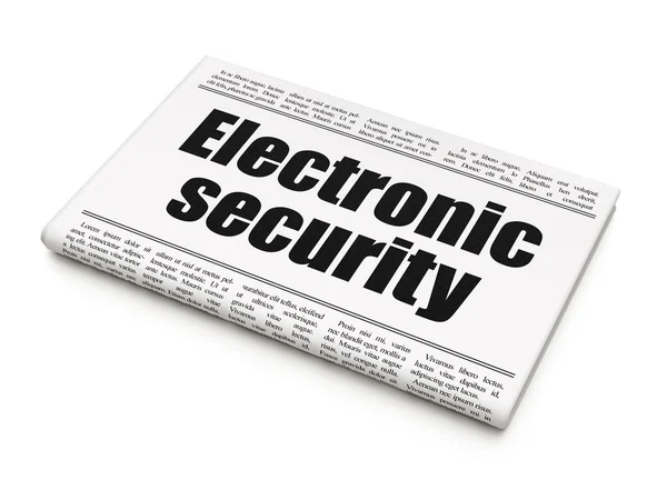 Concetto di notizie sulla sicurezza: titolo del giornale Electronic Security — Foto Stock