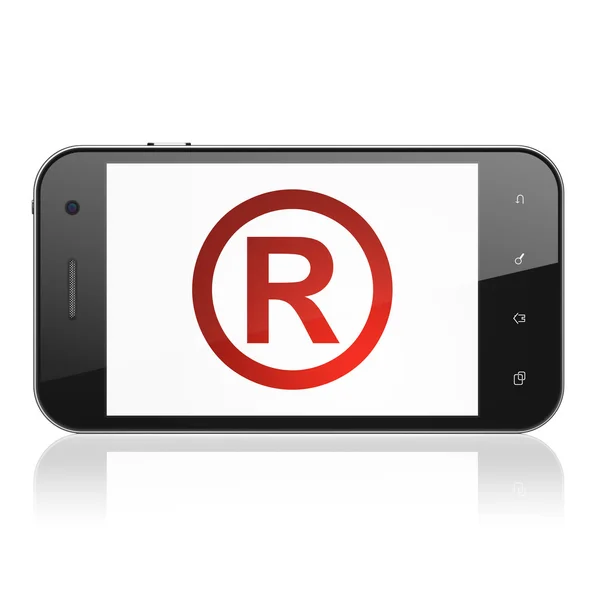 Law concept: Registered on smartphone — Stock Photo, Image