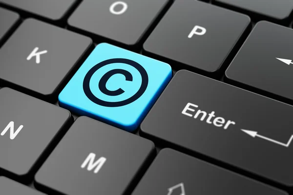 Law concept: Copyright on computer keyboard background — Stock Photo, Image