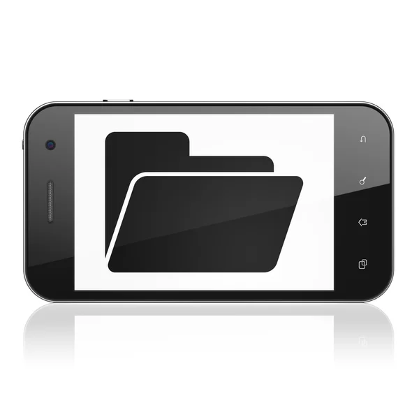 Finance concept: Folder on smartphone — Stock Photo, Image