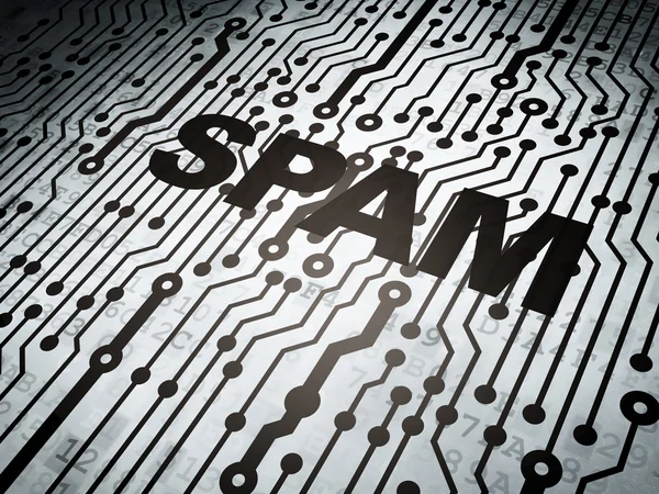 Protection concept: circuit board with Spam — Stock Photo, Image