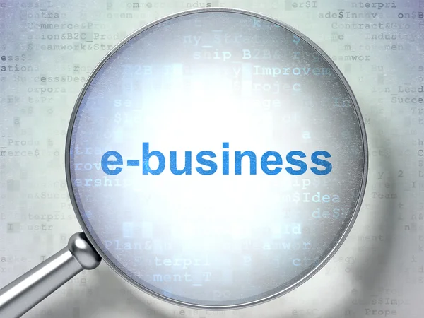 Conceito financeiro: E-business com vidro óptico — Fotografia de Stock