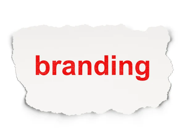 Concept publicitaire : Branding sur fond de papier — Photo
