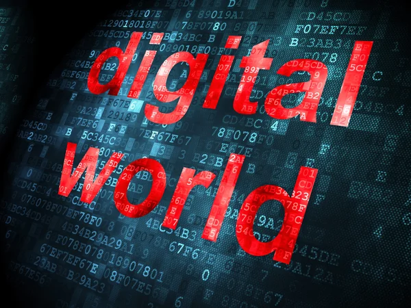 Datenkonzept: Digitale Welt auf digitalem Hintergrund — Stockfoto